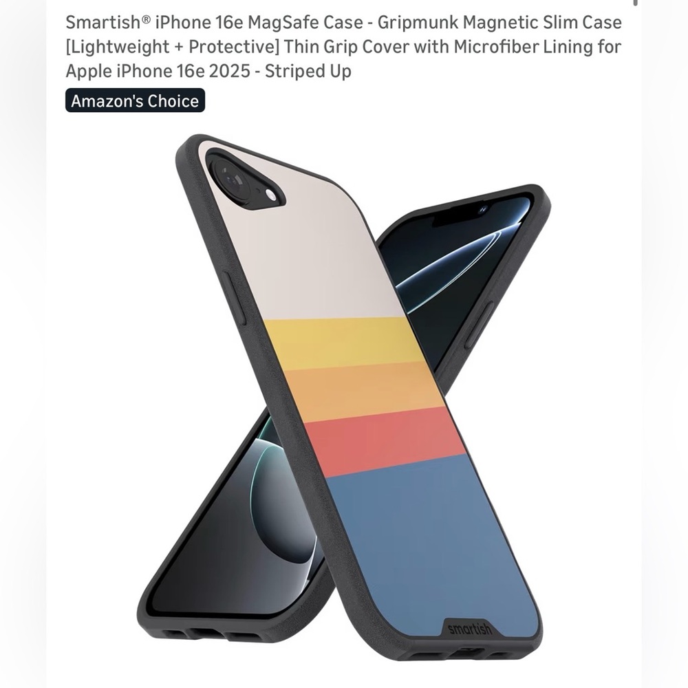 Smartish Multicolor Striped iPhone 16e MagSafe Case